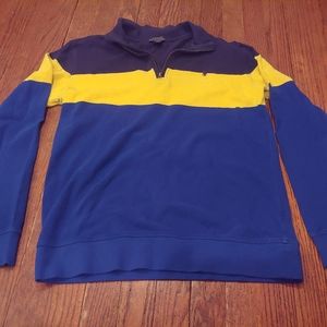 Polo Ralph Lauren Blue Yellow 1/4 Zip Polo XL